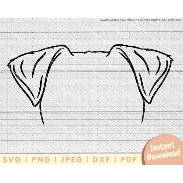 Jack Russell Ear SVG File - PNG, PDF, Dxf, Cut File for Cutters and More - Jack Russell Terrier Mom Cut File - Dog Ear Outline Download