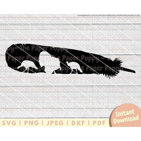 Turkey Feather SVG - PNG, PDF, Dxf, Cut File for Cutters and More - Turkey Hunting Instant Digital Download - Hunting Clipart Vector