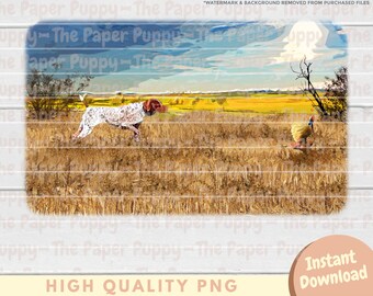 Shorthair Pointer Bird Hunting PNG - 300 DPI German Shorthair Pointing Pheasant Clipart - Perfecto para sublimación o DTF