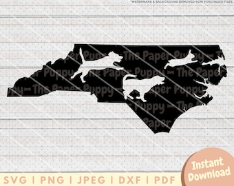 Rabbit Hunting SVG File - PNG, Pdf, Dxf Cut File for Cutters & More - North Carolina Rabbit Hunting Digital Download - Beagle Clipart Vector