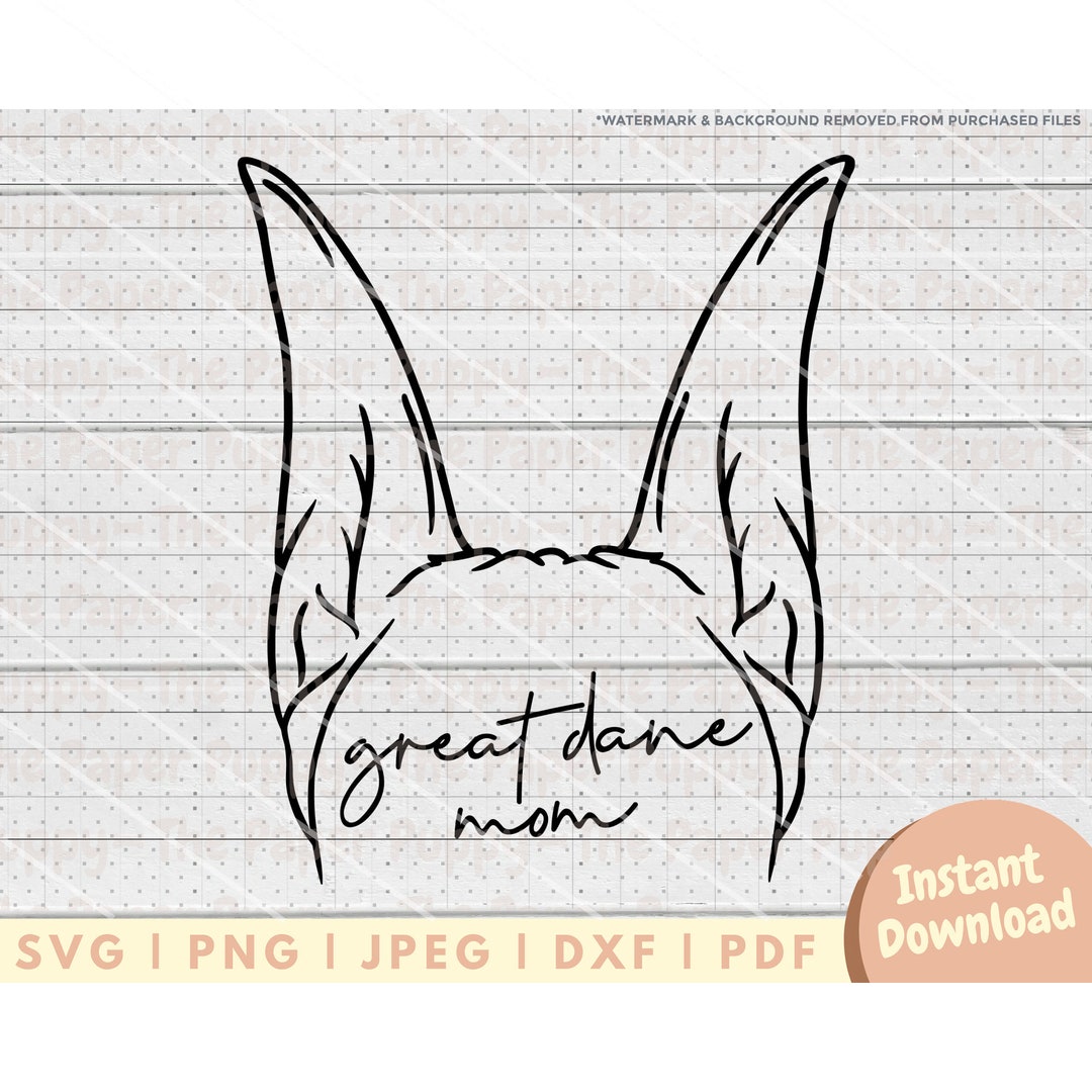 Great Dane Ear SVG File PNG, PDF, Dxf, Cut File for Cutters and More