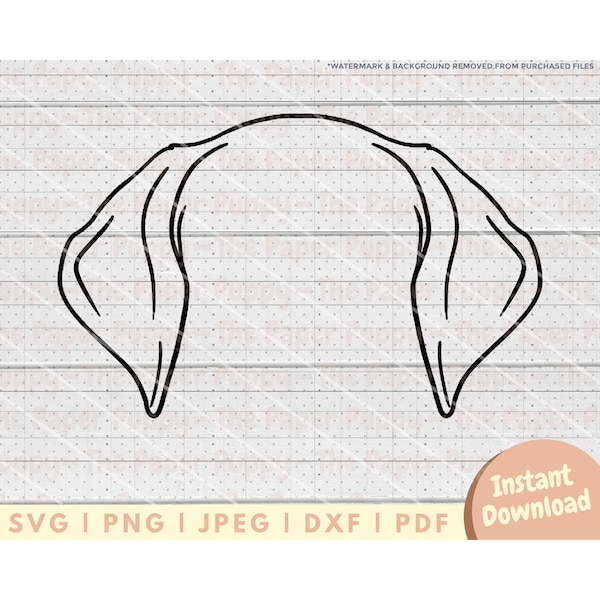 German Shorthair Pointer Ear SVG File - PNG, PDF, Dxf, Cut File for Cutters and More - Pointer Mom Cut File - Dog Ear Outline Download