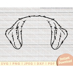 Arquivo SVG de orelha de Golden Retriever - PNG, PDF, Dxf, arquivo de corte para cortadores e muito mais - Arquivo de corte de mãe Retriever - Download digital de orelha de cachorro desenhada à mão