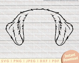 Golden Retriever Ear SVG File - PNG, PDF, Dxf, Cut File for Cutters and More - Retriever Mom Cut File - Hand Drawn Dog Ear Digital Download