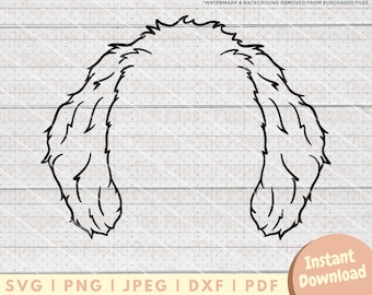 Doodle Ear SVG File - PNG, PDF, Dxf, Cut File for Cutters and More - Golden Doodle Mom Cut File Instant Digital Download