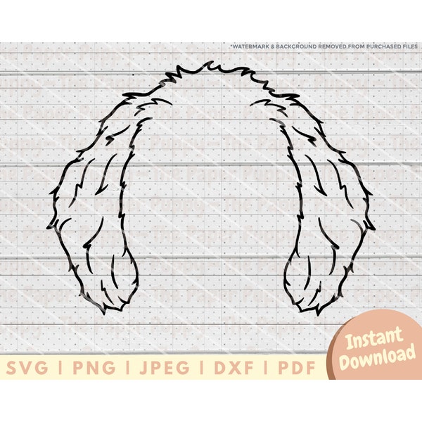 Doodle Ear SVG File - PNG, PDF, Dxf, Cut File for Cutters and More - Golden Doodle Mom Cut File Instant Digital Download