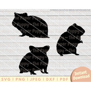 Hamster SVG File Bundle - PNG, PDF, Dxf, Cut File for Cutters and More - Hamster Silhouette Instant Digital Download - Clipart Vector