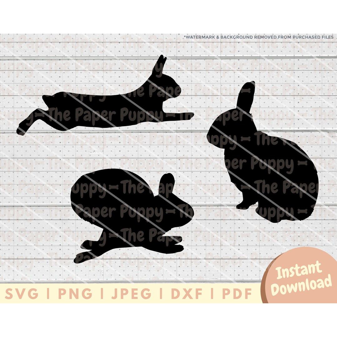 Rabbit SVG File PNG, PDF, Dxf, Cut File for Cutters and More Wild ...