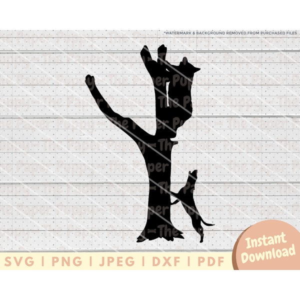 Hounds Treeing Bear SVG File - PNG, PDF, Dxf, Cut File for Cutters and More - Bear Hunting Hound Instant Digital Download - Clipart Vector