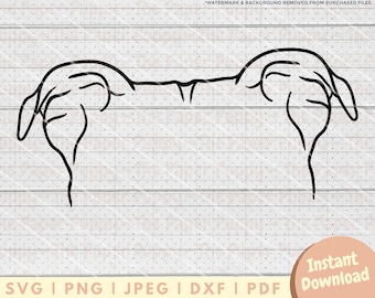 Pit Bull Ear SVG File - PNG, PDF, Dxf, Cut File for Cutters and More - Floppy Ear Pit Mom Cut File - Pitbull Instant Download