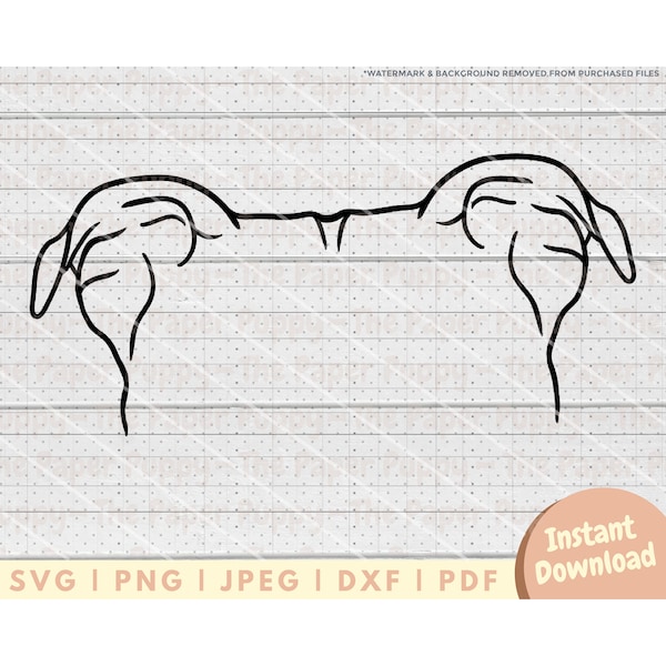 Archivo SVG de oreja de pitbull - PNG, PDF, Dxf, archivo de corte para cortadores y más - Archivo de corte de mamá de oreja de disquete - Descarga instantánea de Pitbull