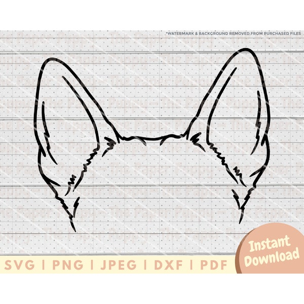 Australian Cattle Dog Ear SVG File - PNG, PDF, Dxf, Cut File for Cutters and More - Heeler Mom Cut File - Dog Ear Digital Download