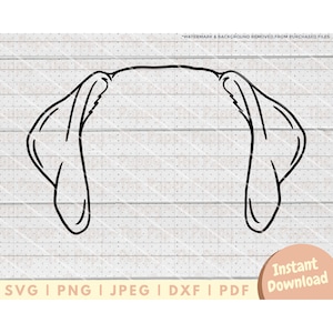 Vizsla-Ohr-SVG-Datei – PNG, PDF, Dxf, Schnittdatei für Cutter und mehr – Vizsla Mom-Schnittdatei – Hundeohr-Umriss herunterladen – handgezeichnete Haustierohren