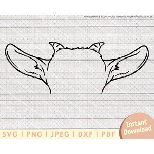 May include: Black and white line art illustration of a cartoon character with large ears. The character is facing forward with its head tilted slightly down. The character's eyes and mouth are not visible.