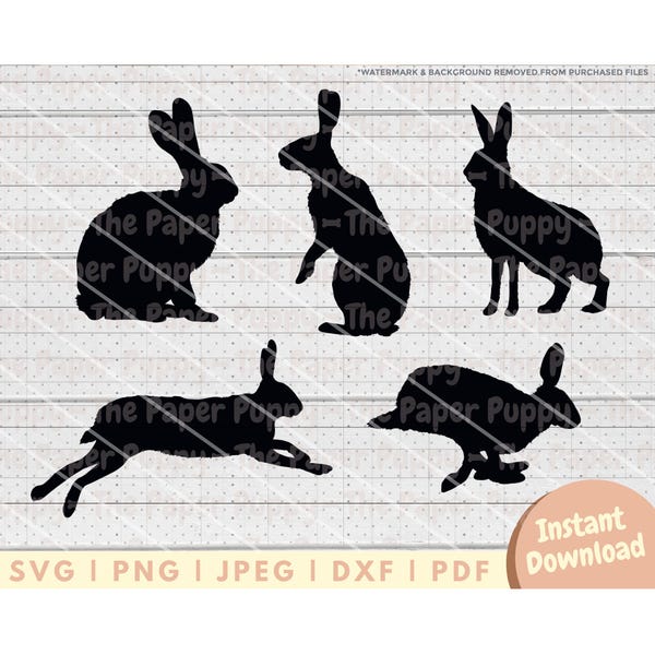 Rabbit Silhouette - Etsy