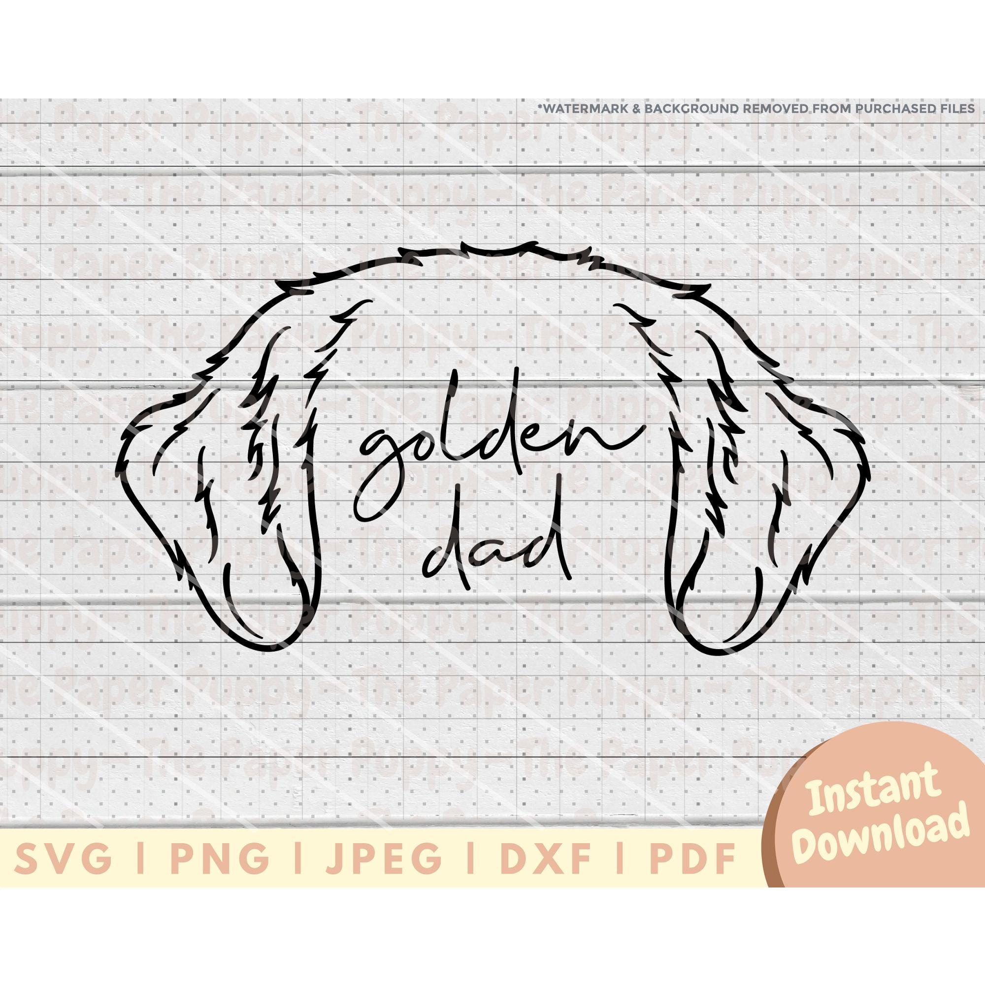 Golden Retriever Ear SVG File - PNG, PDF, Dxf, Cut File for Cutters and More - Golden Dad Cut File - Dog Ear Digital Download