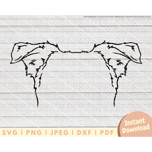 Australian Shepherd Ear SVG File - PNG, PDF, Dxf, Cut File for Cutters and More - Aussie Mom Cut File - Dog Ear Digital Download