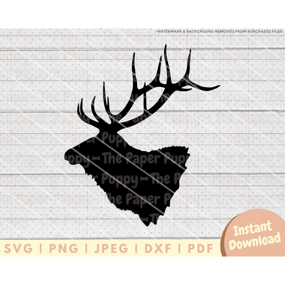 Elk Rack Svg Elk SVG File - PNG, PDF, Dxf, Cut File for Cutters - Elk Hunting ...