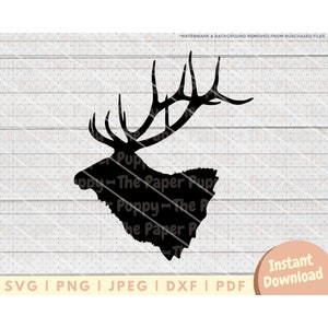 Elk SVG File - PNG, PDF, Dxf, Cut File for Cutters - Elk Hunting Digital Download Perfect for Hunters and Outdoorsmen - Hunting Gift