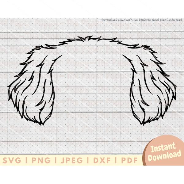 Shih Tzu Ear SVG File - PNG, PDF, Dxf, Cut File for Cutters and More - Shih Tzu Mom Cut File - Shihtzu Ear Outline - Dog Instant Download