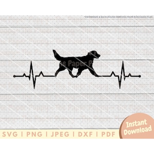 Golden Retriever SVG-Datei - PNG, Pdf, Dxf, Schnittdatei für Schneideplotter & mehr - Golden Retriever Herzschlag - Hund Silhouette Digital Download