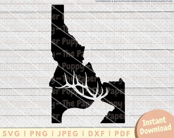 Idaho Elk SVG File - PNG, PDF, Dxf, Cut File for Cutters and More - Id Elk Hunting Digital Download Vector - Hunter Gift