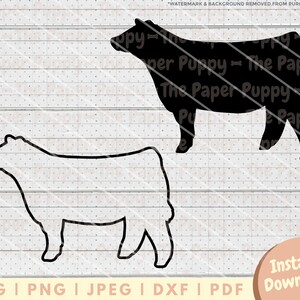 Show Heifer SVG File - PNG, PDF, Dxf, Cut File for Cutters and More ...