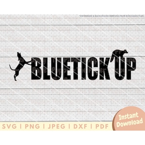 Bluetick Coonhound SVG File - PNG, PDF, Dxf, Cut File for Cutters & More - Bluetick Up Digital Download - Bluetick Coonhound Clipart Vector