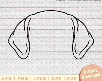 Great Dane Ear SVG File - PNG, PDF, Dxf, Cut File for Cutters and More - Floppy Ear Great Dane Mom Cut File - Dog Ears Instant Download