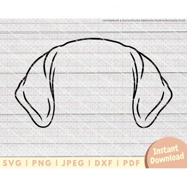 Great Dane Ear SVG File - PNG, PDF, Dxf, Cut File for Cutters and More - Floppy Ear Great Dane Mom Cut File - Dog Ears Instant Download