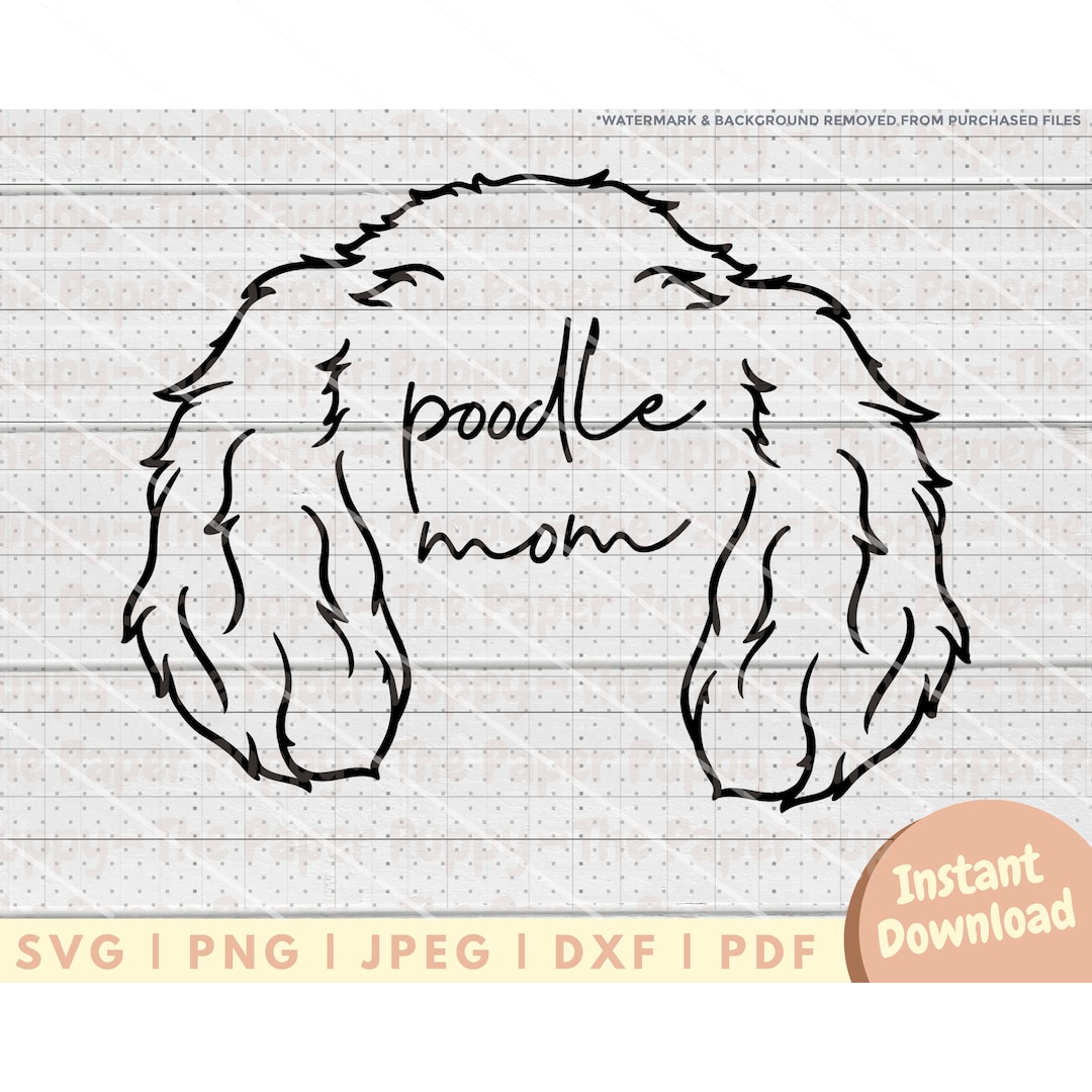 Poodle Ear SVG File PNG, PDF, Dxf, Cut File for Cutters and More Poodle