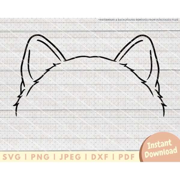 Chow Chow Ear SVG File - PNG, PDF, Dxf, Cut File for Cutters and More - Chow Chow Mom Cut File - Dog Ear Outline Instant Download