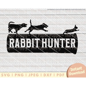 Rabbit Hunting SVG - PNG, PDF, Dxf, Cut File for Cutters and More - Beagle Hunt Instant Digital Download - Hound Chasing Rabbit Clipart