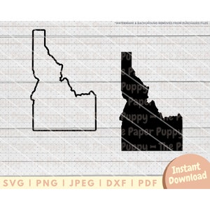 Idaho State SVG File - PNG, PDF, Dxf, Cut File for Cutters and More - Id Silhouette Digital Download Vector Clipart