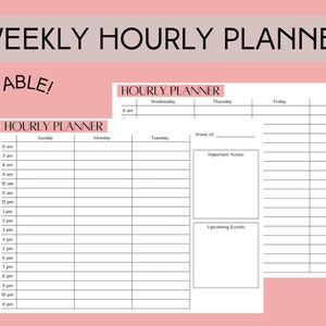 Hourly Planner Printable | Hourly Weekly Planner | Printable Planner | Daily Hourly Planner | Productivity Planner | ADHD Planner