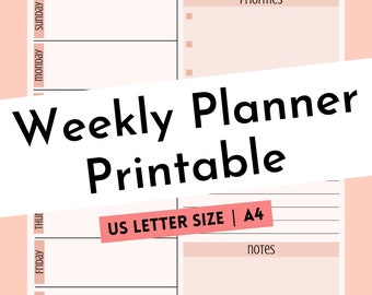 Desk Weekly Planner | Weekly Planner Digital | Weekly Schedule | Weekly Planner To Do List | Weekly Planner Pad | Undated Planner |
