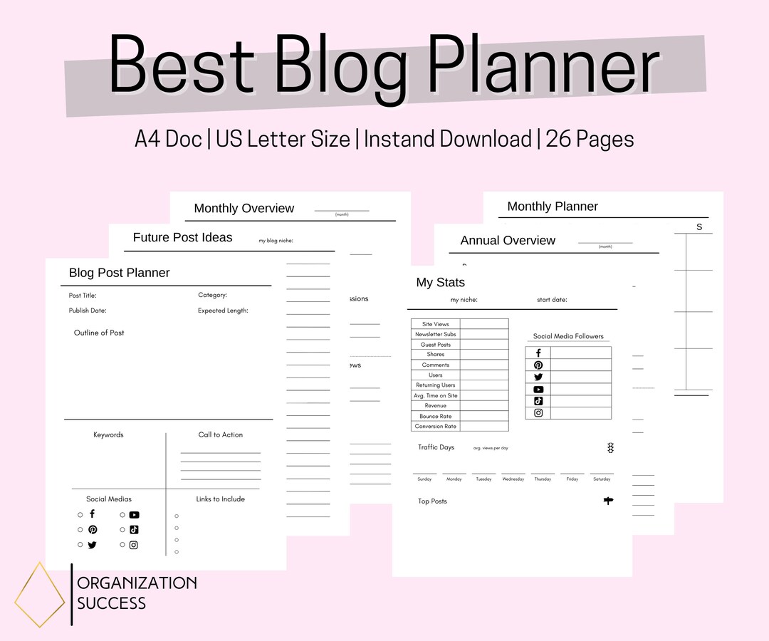 Blog Planner | Portable Blog Workbook | Blogging Planner | Ultimate Blogging Planner | Blog Post ...