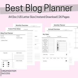 Blog Planner | Portable Blog Workbook | Blogging Planner | Ultimate Blogging Planner | Blog Post Planner | Blog Organizer