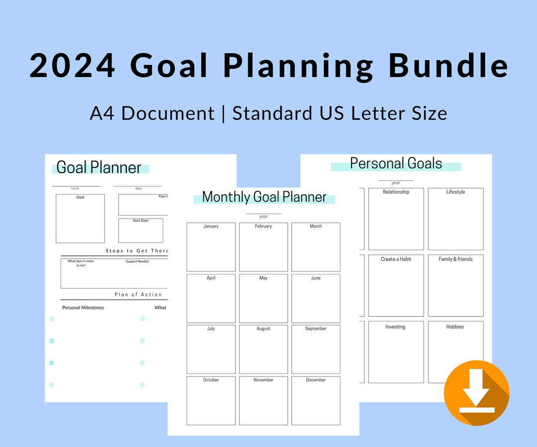 2024 Goal Planner Bundle Goal Planner Printable Goal Setting Planner ...
