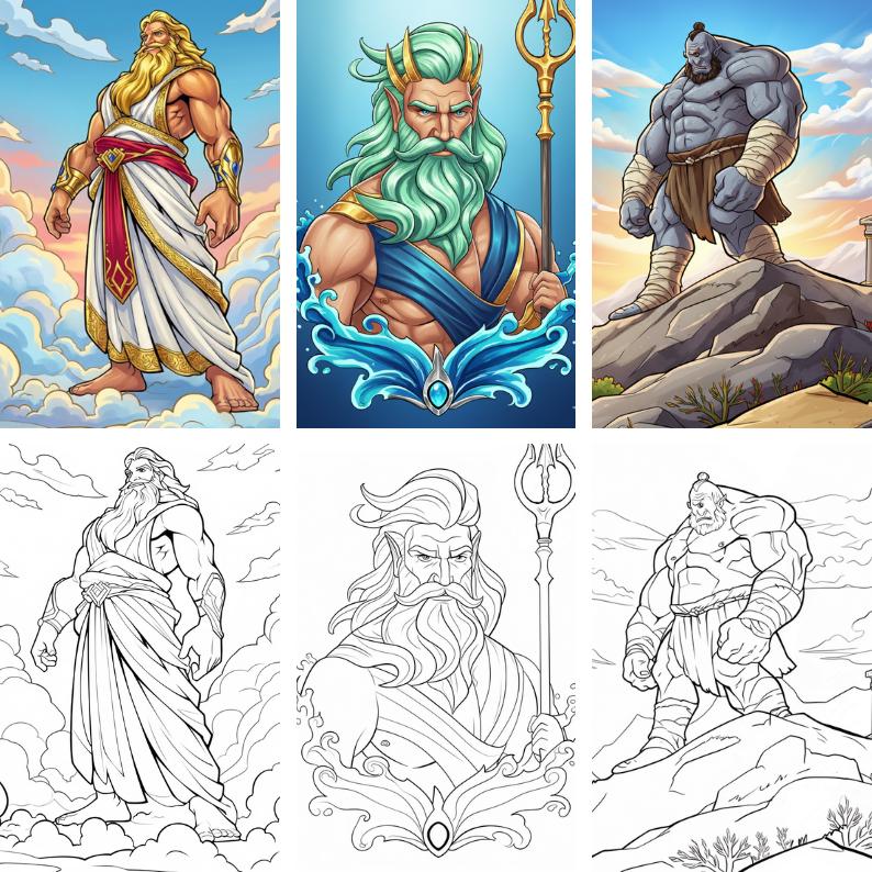 Greek Mythology Coloring Pages for Kids & Adults | Printable Fantasy ...
