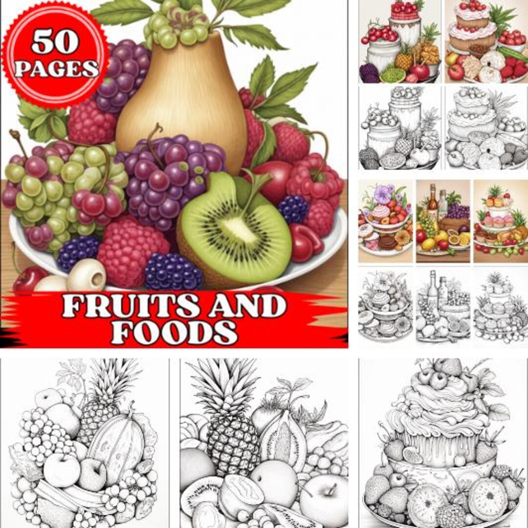 Food Coloring Pages | Cute Kawaii Food Coloring Book for Kids & Adults ...