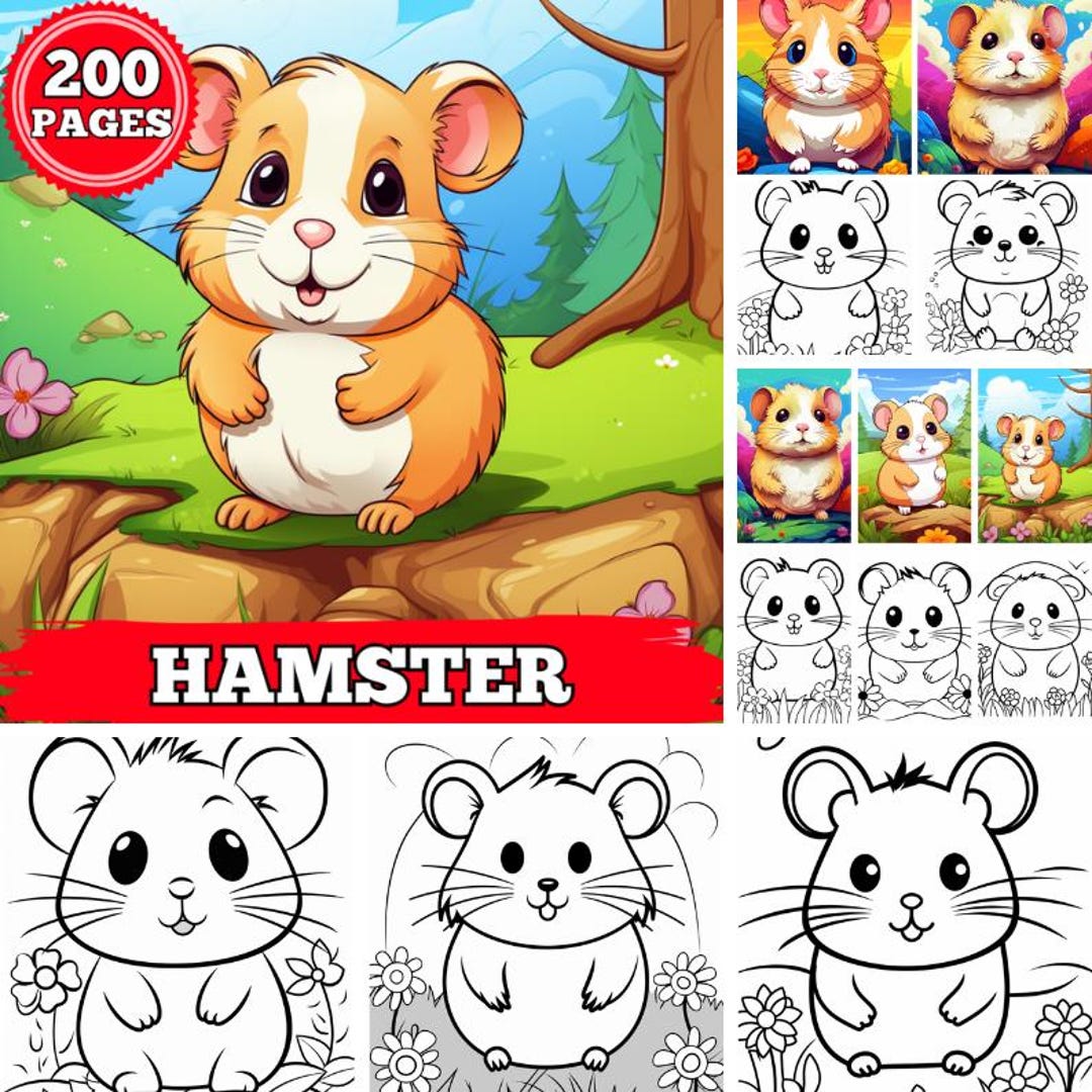 Printable Hamster Coloring Pages | Fairy House Coloring Book | Cozy ...