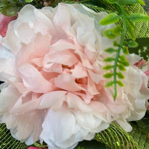 Oreo Bird on Mesh Wreath: Pink Gingham Bow, Pink Peony #140 bild 9