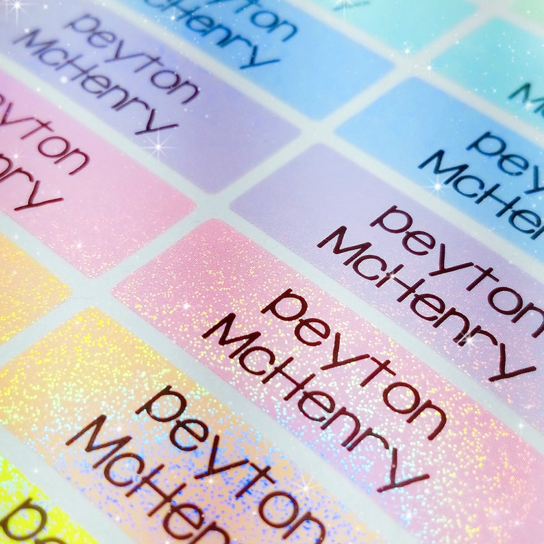 Name Label School Label Waterproof Label Daycare Sticker Kid Sticker Label Gift Sticker Personalized Waterproof Label Custom Unicorn Rainbow SL6