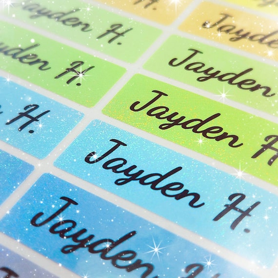 Waterproof Daycare Labels Dishwasher Safe Preschool Labels Name Stickers School Supply Labels Name Labels for School Supplies Glitter Labels