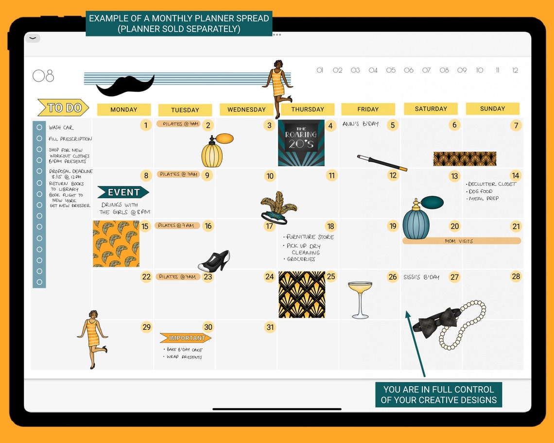 The Roaring 20s Sticker Set for Digital Planners Goodnotes - Etsy