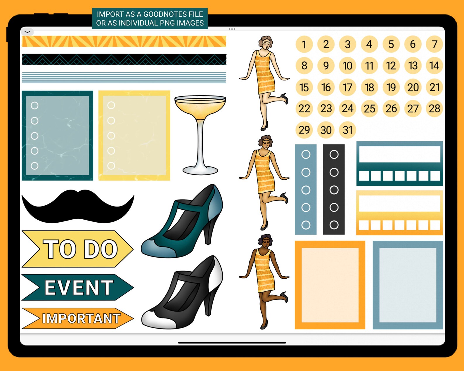 The Roaring 20s Sticker Set for Digital Planners Goodnotes - Etsy