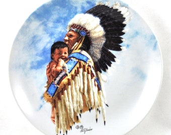 Keenah 1984 Seed of the People Limited Edition Plate by Earl J Cacho Signed