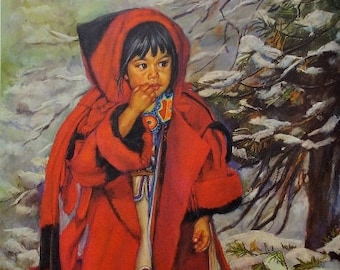Winter Baby - Signed Limited Edition Print by Artist Carol Theroux 20.5x16.5 S/N