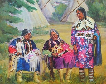 Warm Conversations - Limited Edition Print by Carol Theroux 14x14 Signed S/N
